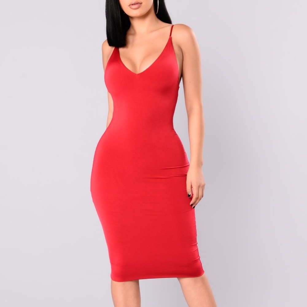 Fashion nova red midi dress